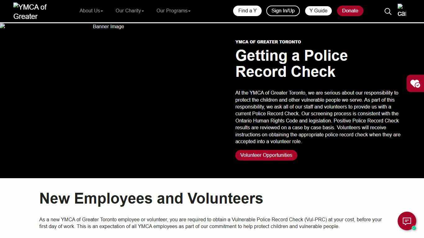 Getting A Police Records Check | YMCA of Greater Toronto
